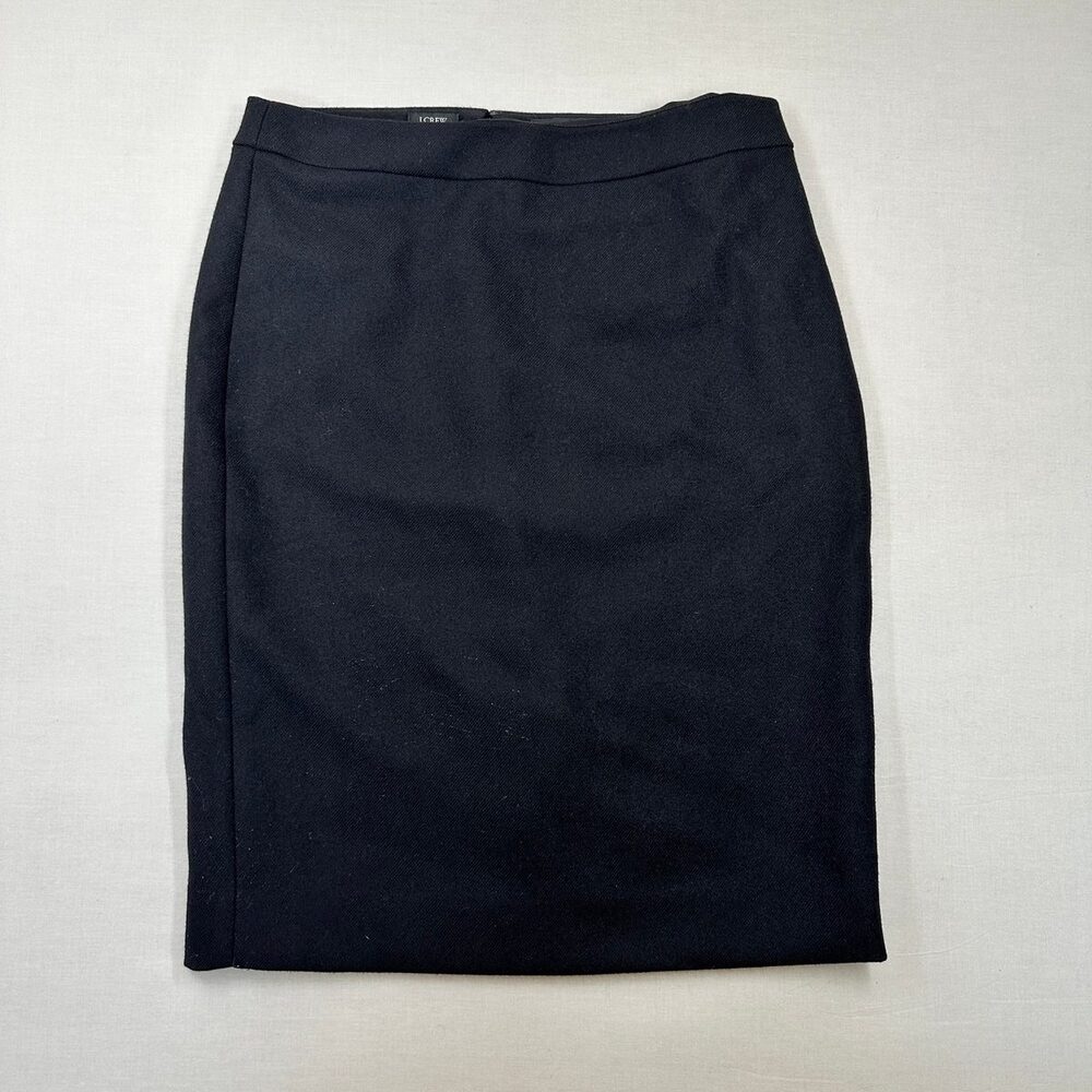 Office Siren J.Crew Wool Pencil Skirt Lined Kick Pleat Size 6